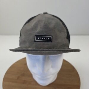 Vissla Hat Cap Strap Back Mens One Size Gray Camo Mesh Trucker Surf Outdoor